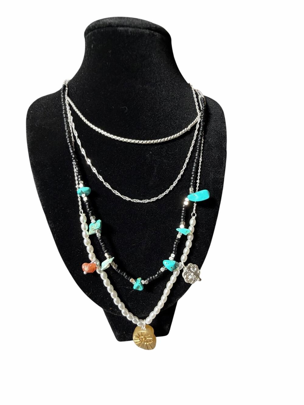 Free People Multi Strand Layered Necklace Boho